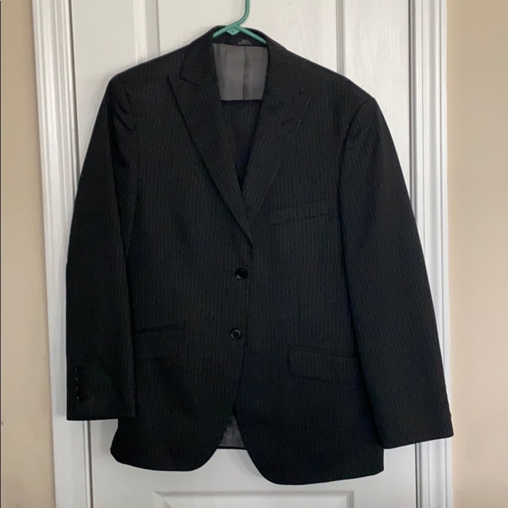 Enterprise by Haggar black pinstripe suit